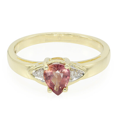 Bague en or et Saphir Padparadscha non chauffé