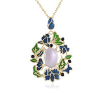 Collier en argent et Quartz rose (Adela Silber)