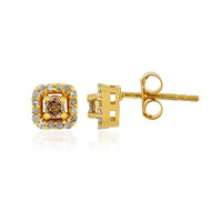 Boucles d'oreilles en argent et Diamant champagne I3