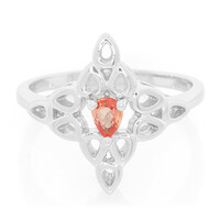 Bague en argent et Saphir Padparadscha