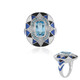 Bague en argent et Topaze bleu Suisse (Adela Silber)