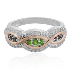Bague en argent et Diopside de Russie