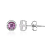 Boucles d'oreilles en or et Saphir parme