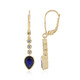 Boucles d'oreilles en argent et Saphir bleu de Madagascar