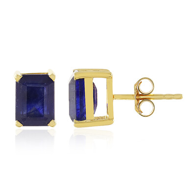 Boucles d'oreilles en argent et Saphir bleu de Madagascar