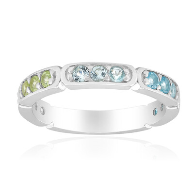 Bague en argent et Topaze blanche