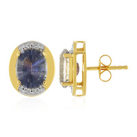 Boucles d'oreilles en argent et Quartz mystique bleu