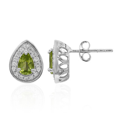 Boucles d'oreilles en argent et Péridot de Birmanie