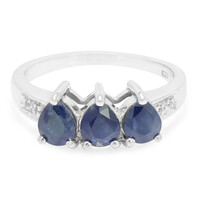 Bague en argent et Saphir bleu