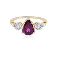 Bague en or et Grenat magenta