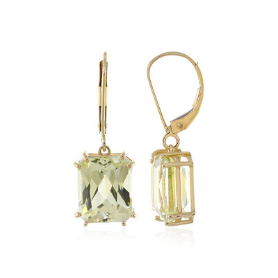 Boucles d'oreilles en or et Kunzite jaune canari