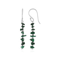 Boucles d'oreilles en argent et Malachite