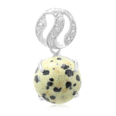 Pendentif en argent et Jaspe Dalmatien