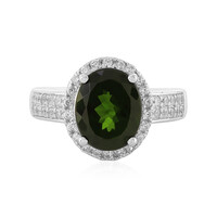 Bague en argent et Diopside de Russie