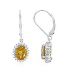 Boucles d'oreilles en argent et Quartz champagne