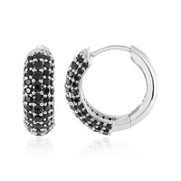 Boucles d'oreilles en argent et Spinelle noir