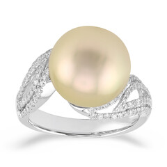 Bague en or et Perle dorée des mers du Sud Kabira (TPC)