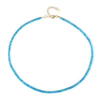 Collier en argent et Apatite bleu néon