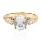 Bague en or et Opale hyalite du Mexique