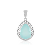 Pendentif en argent et Calcédoine d'eau
