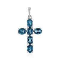 Pendentif en argent et Topaze bleu de Londres