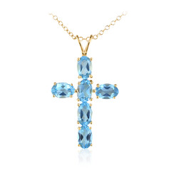 Collier en argent et Topaze bleu Suisse
