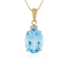 Collier en argent et Topaze bleu ciel
