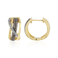 Boucles d'oreilles en argent et Diamant champagne I3