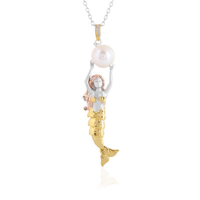 Collier en argent et Perle blanche de culture d'eau douce (Gems en Vogue)