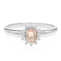 Bague en argent et Saphir Padparadscha