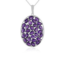 Collier en argent et Améthyste de Zambie