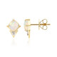 Boucles d'oreilles en or et Opale blanche du Brésil