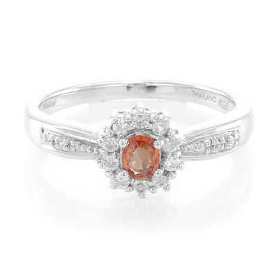 Bague en argent et Saphir orange