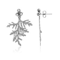 Boucles d'oreilles en argent et Perle de culture d'eau douce (Joias do Paraíso)