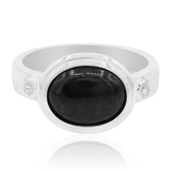 Bague en argent et Jadéite Noire