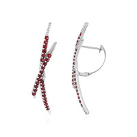 Boucles d'oreilles en argent et Spinelle rouge noble