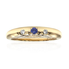 Bague en or et Bénitoïte (Amanda Adkins)