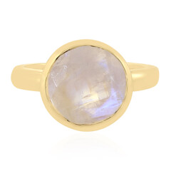 Bague en argent et Pierre de Lune arc-en-ciel