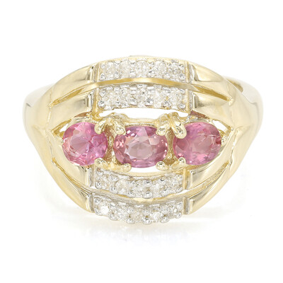 Bague en or et Saphir Padparadscha non chauffé
