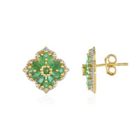 Boucles d'oreilles en argent et Emeraude de Zambie