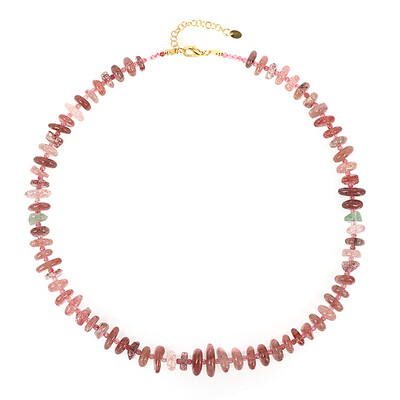 Collier en argent et Quartz Fraise