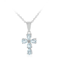 Collier en argent et Topaze bleu ciel