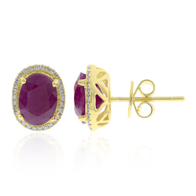 Boucles d'oreilles en or et Rubis de Birmanie (CIRARI)