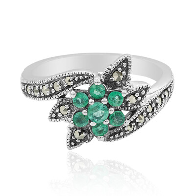 Bague en argent et Emeraude