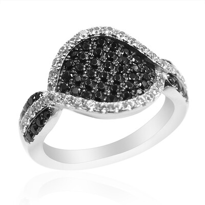 Bague en argent et Spinelle noir