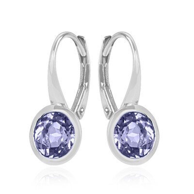 Boucles d'oreilles en argent et Tanzanite non chauffée