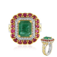Bague en argent et Emeraude de Zambie (Gems en Vogue)