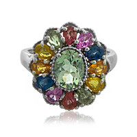 Bague en argent et Améthyste verte