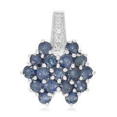 Pendentif en argent et Saphir bleu