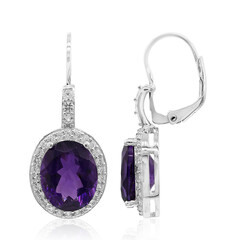 Boucles d'oreilles en argent et Améthyste du Maroc